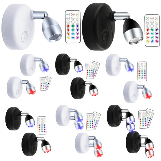 13 Colours Wall Sconces Lamp Battery Operated RGB Night Light Light Last Up To 20000H for Bedroom Bedside for Living Room Closet