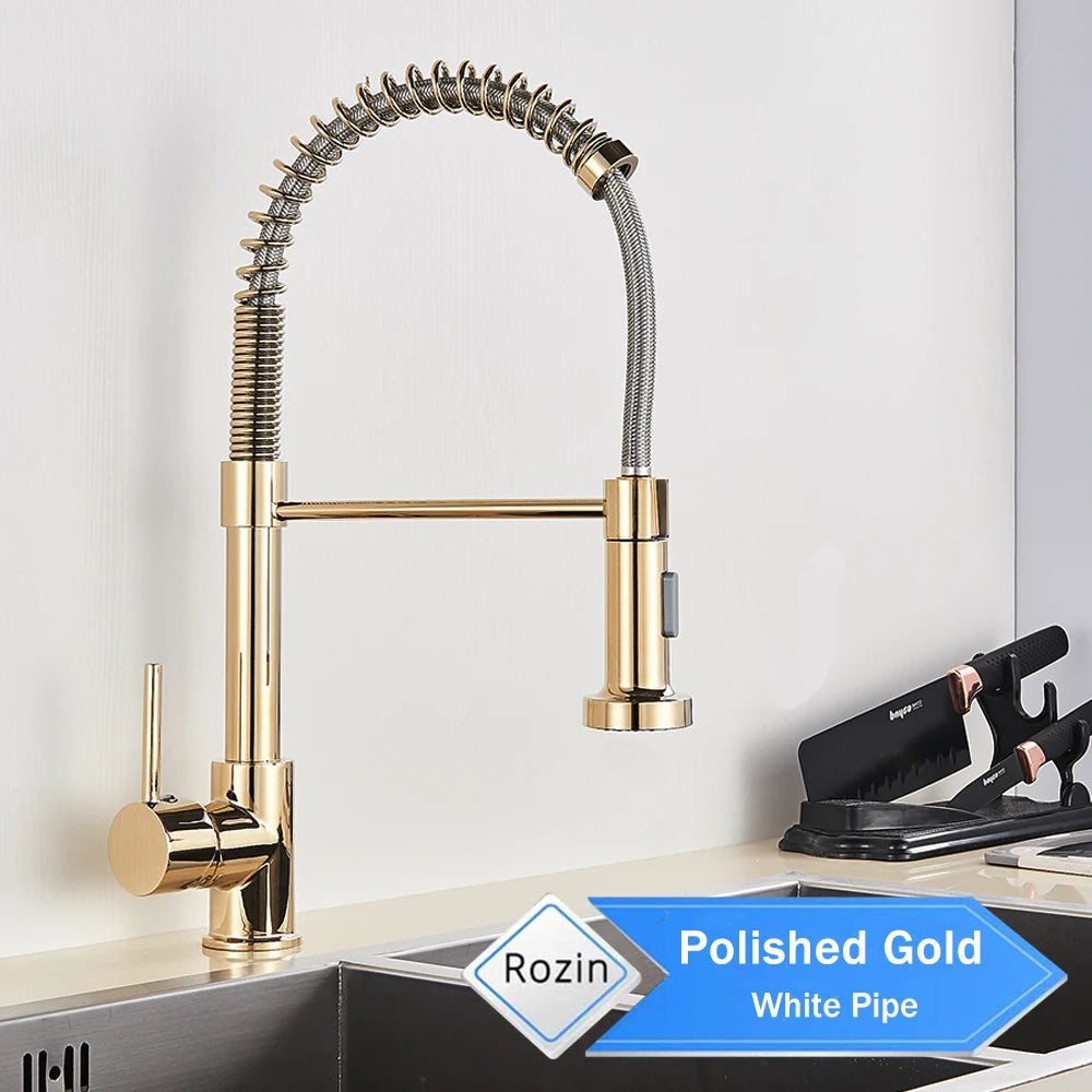 Matte Black Kitchen Faucet Pull Down Sprayer Gourmet Kitchen Faucets Dual Modes Nozzle Flexible Sink Mixer Taps Hot Cold Water