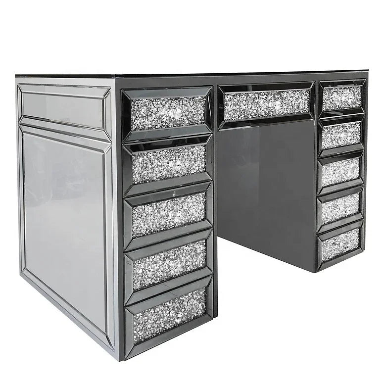 Guanding Mirrored Dresser With Nine Drawers Crushed Diamond