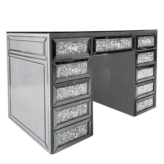 Guanding Mirrored Dresser With Nine Drawers Crushed Diamond