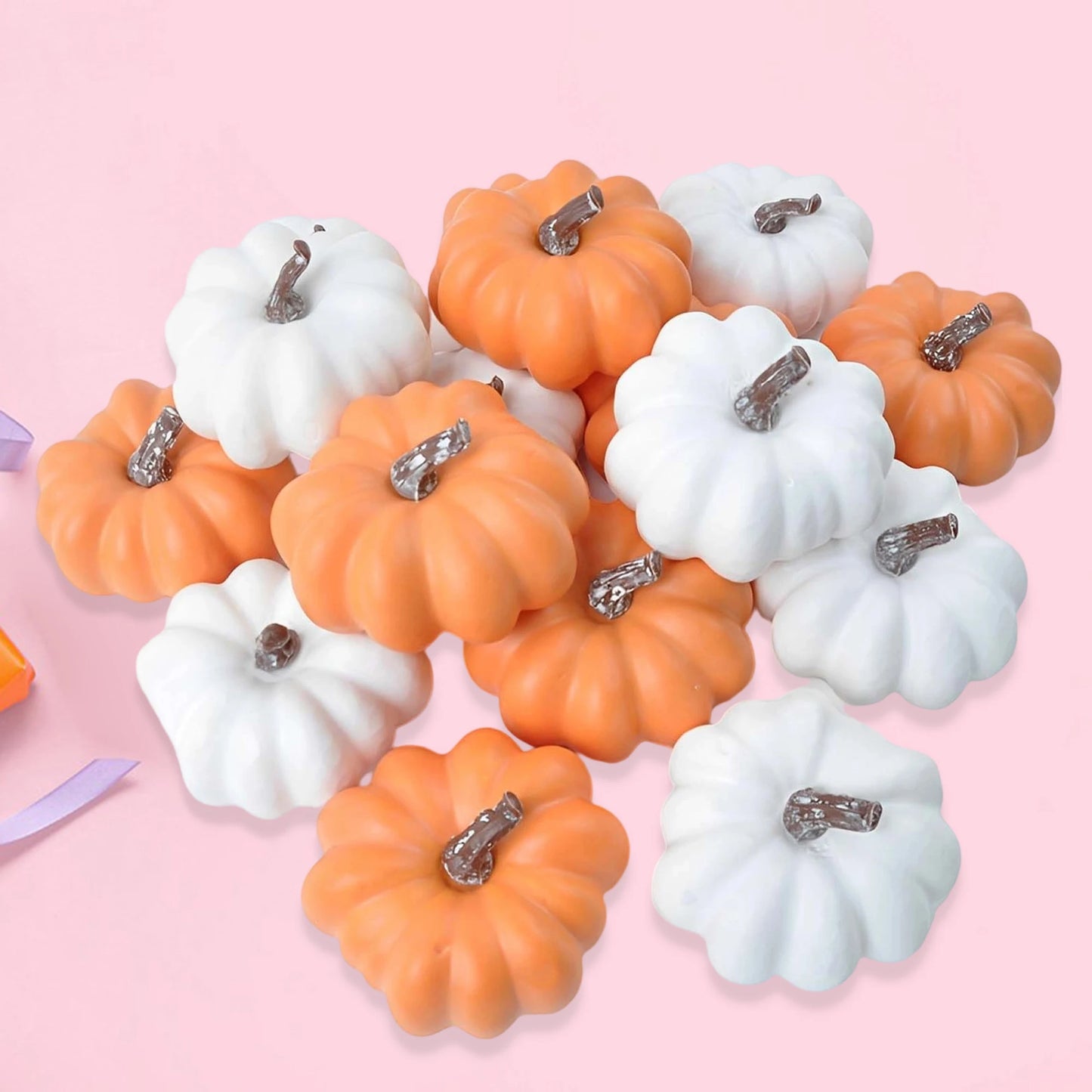 Set of 6 Mini Pumpkin Decorations for Halloween Thanksgiving Fall - Perfect for Home Table Indoor and Outdoor Decor