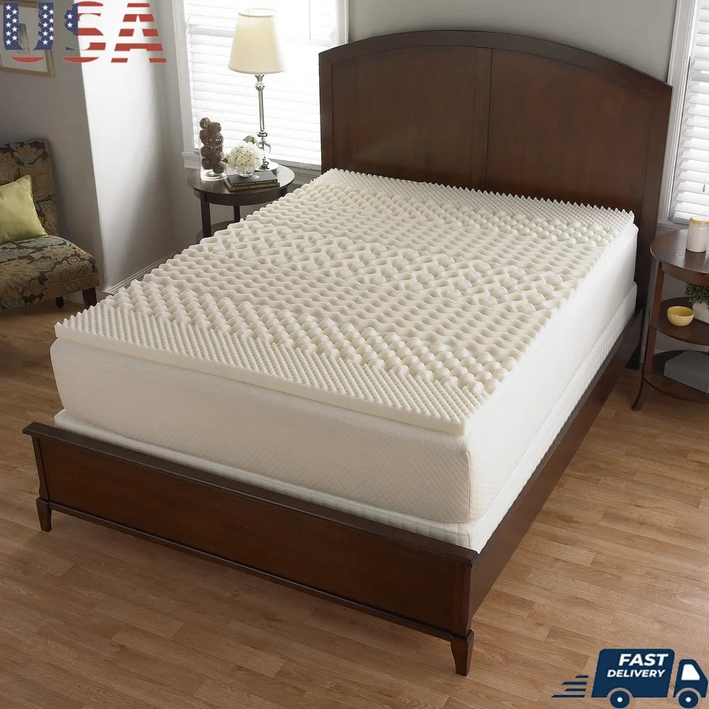 7 Zone Foam Mattress Topper Twin Twin XL Hypoallergenic Breathable Antimicrobial Pressure Relief Support Channels USA Made