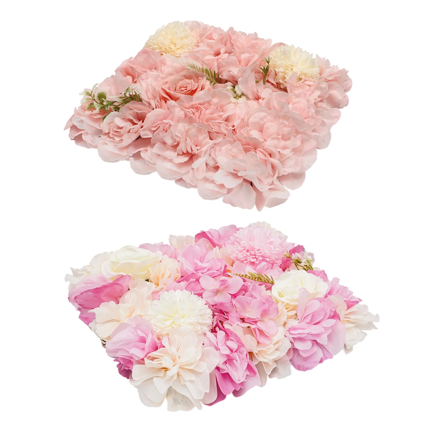 12PCS Artificial Flowers Wall Panel 3D Floral Wall Background for Wedding Backdrop Wall Decor Outdoor Decoration15 * 15inch