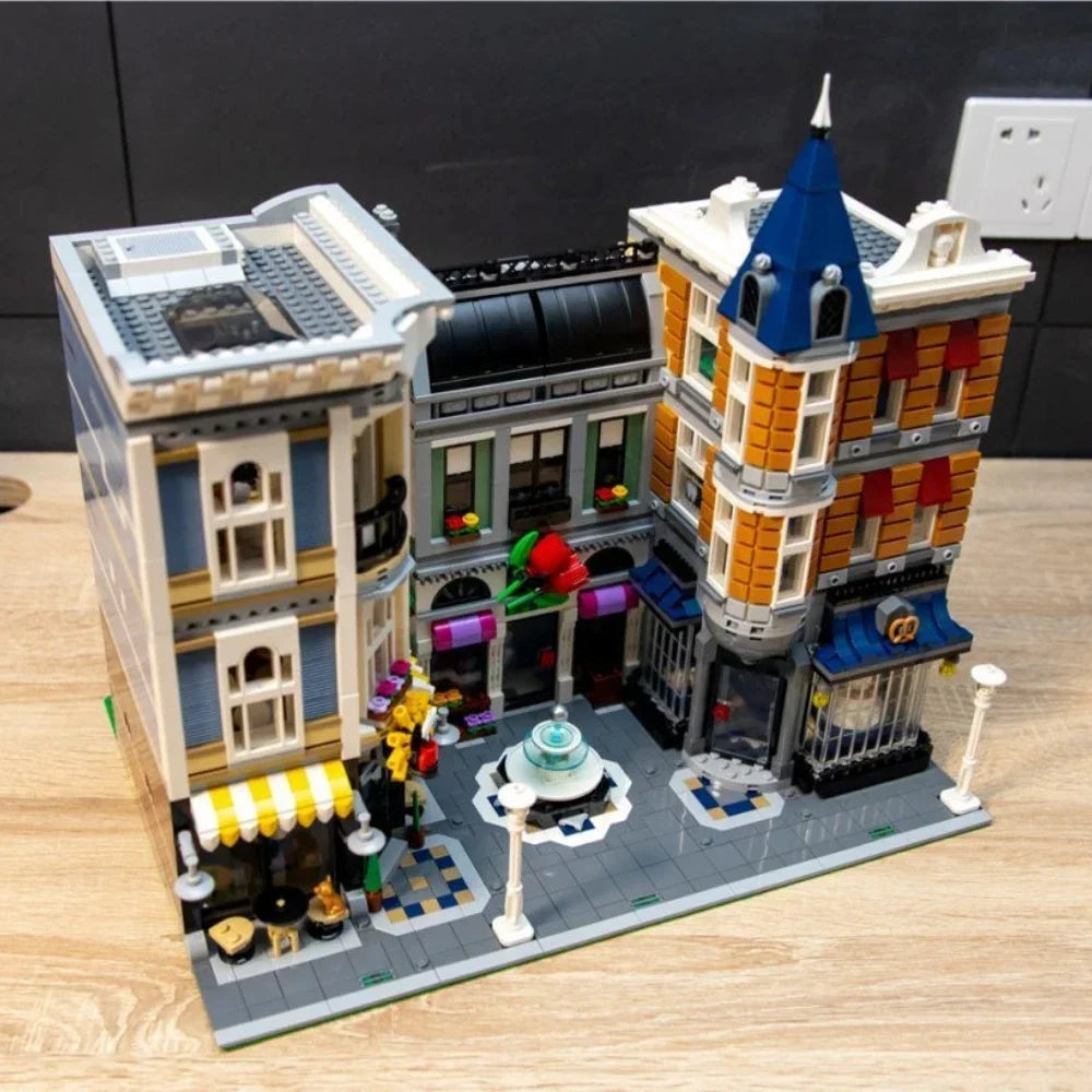 Creative Expert Brick Bank Cafe Corner Model MOC Street