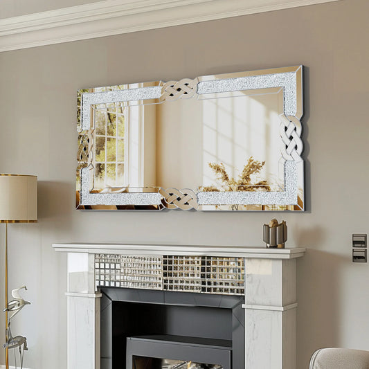 Wisfor Crushed Diamond Wall Mirror Rectangular Glass