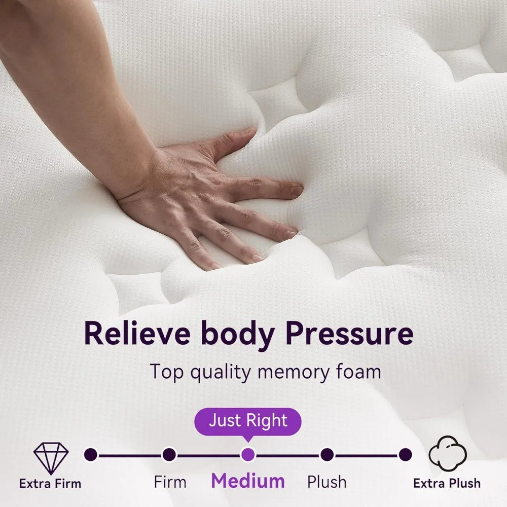 ZHUOTING Hybrid Mattress In Box Gel Memory Foam CertiPURUS