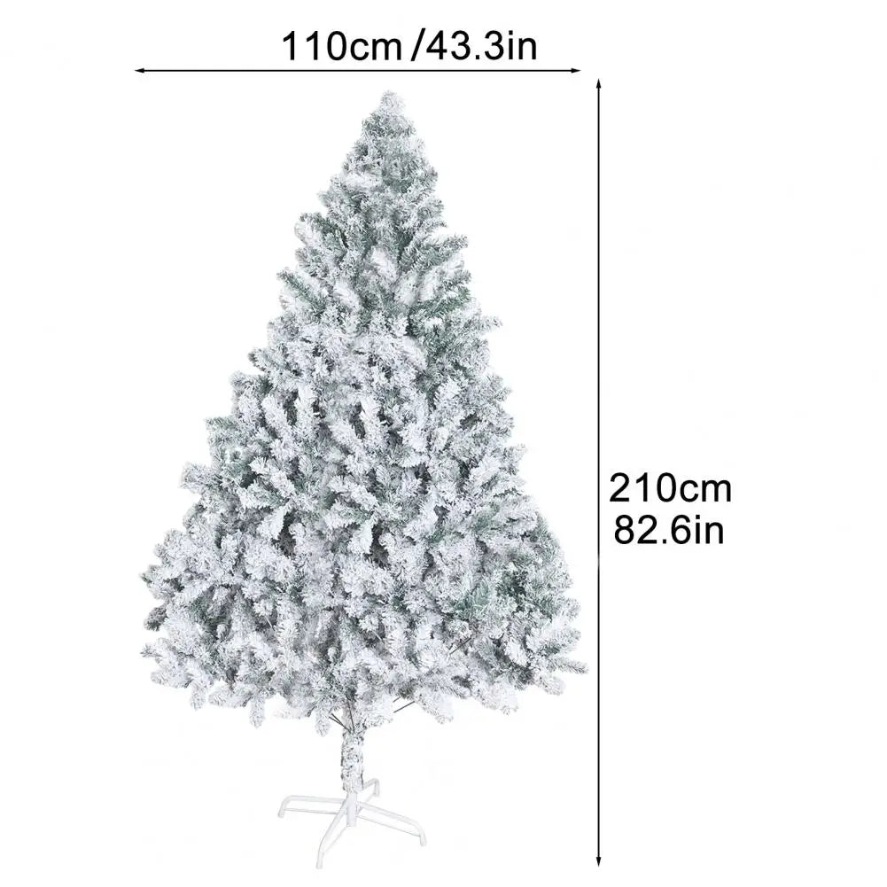 6.9ft White Flocked Artificial Christmas Tree Snow Christmas Holiday Pencil Tree Winter Party Decoration with Realistic Branch