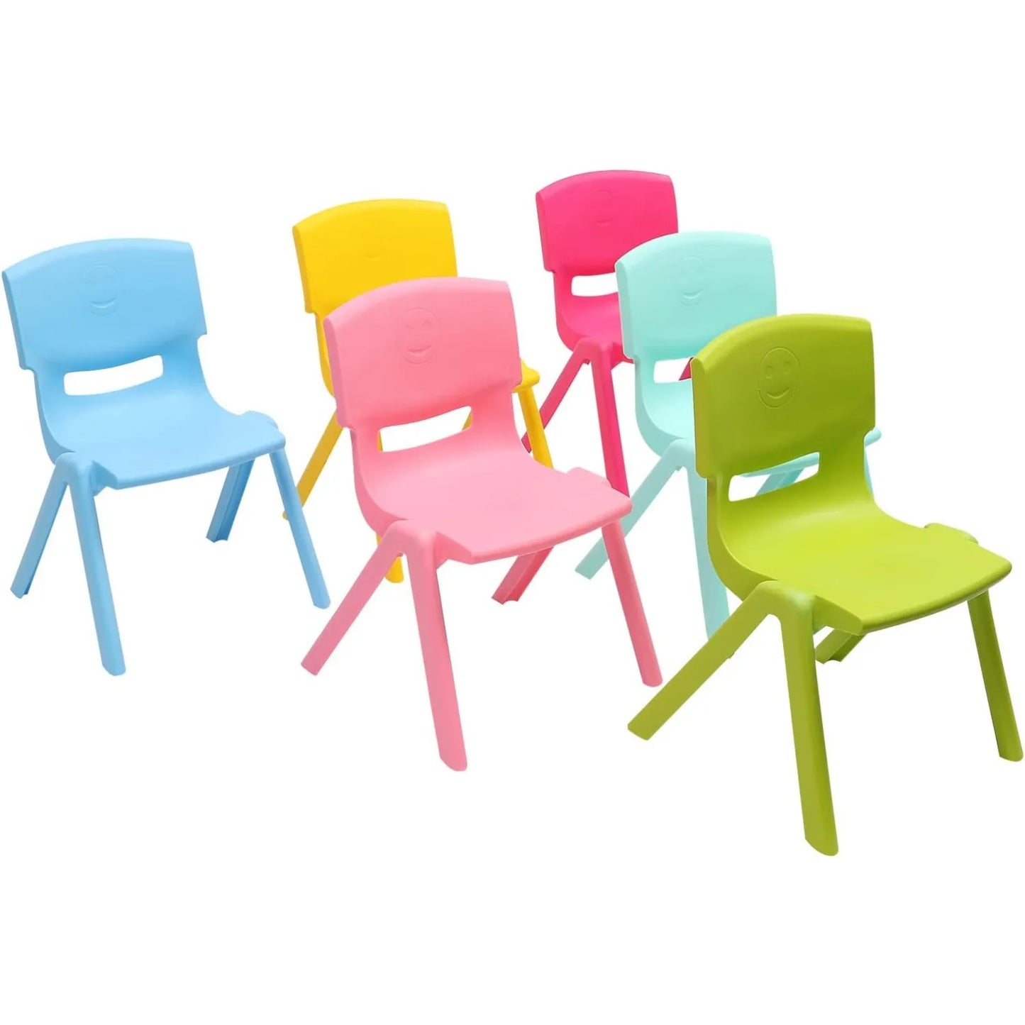 Stackable Stools, 6 Pcs Colorful Plastic Classrooms Chairs for Kids Learning Chairs Indoor Outdoor,Preschool,Daycare Center