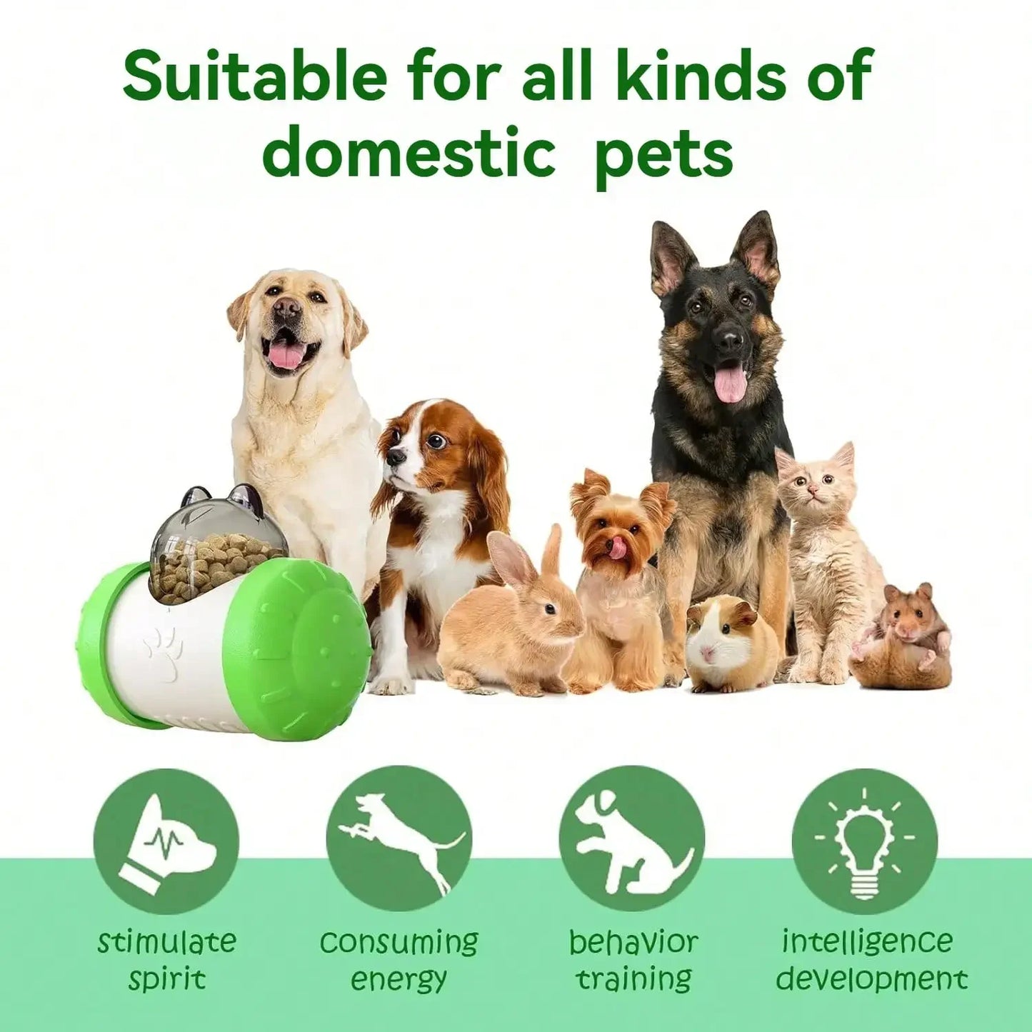 Snack Dispensing Dog Toys, Rocking Bear Food Dispenser Tumbler, Tumbler Dog And Cat Food Dispenser Feeder Ball Toys