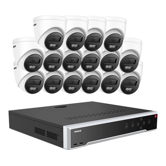 Annke 32CH NVR 12MP HD IP Security Camera Poe 6K Dual Light Audio Fixed Video Surveillance Human Vehicle Detection CCTV System