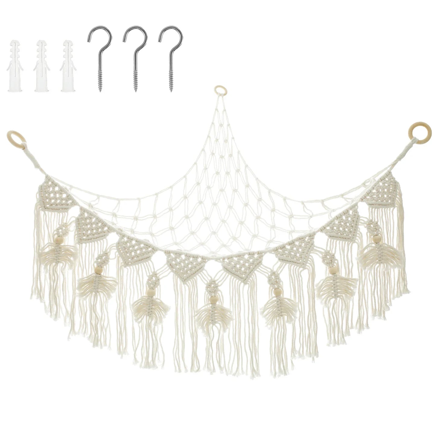 Stuffy Hammock Cotton Rope Stuffed Animal Toy Hammock Plush Toy Net Space Saving Toy Hammock Corner Hanging Stuff Toy Organizer