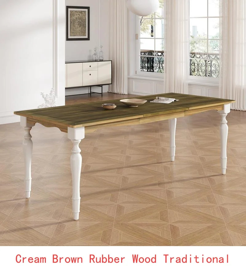 Vintage Traditional Extendable Dining Table 82.7" with Removable Leaf 23.6", Natural Finish