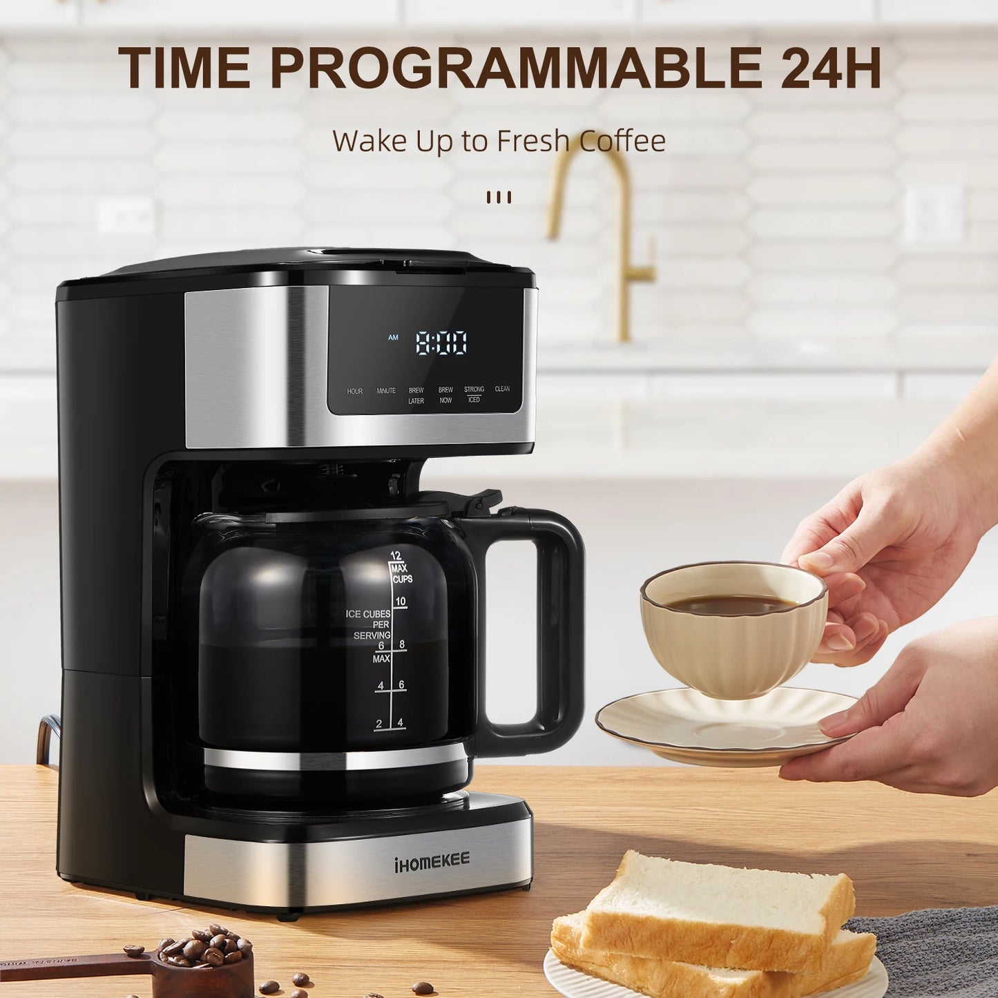 Yabano Programmable Drip Coffee Maker With Iced Coffee