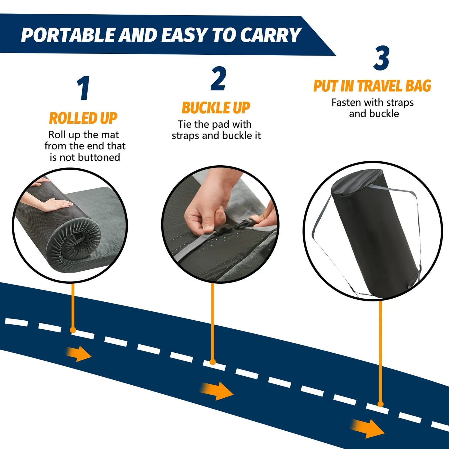 WESTTUNE Memory Foam Mattress CertiPUR US Camping Cot Pad