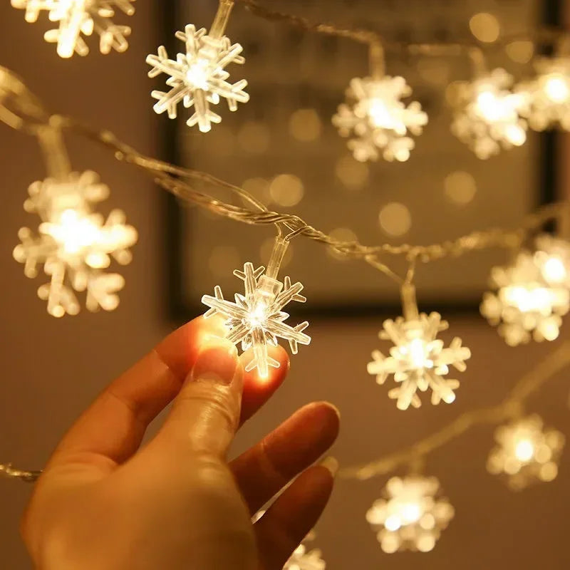 10M USB/Battery Power Snowflake LED String Lights Garland Lights Outdoor Lamp Wedding Garden Fairy Lights Christmas Decoration