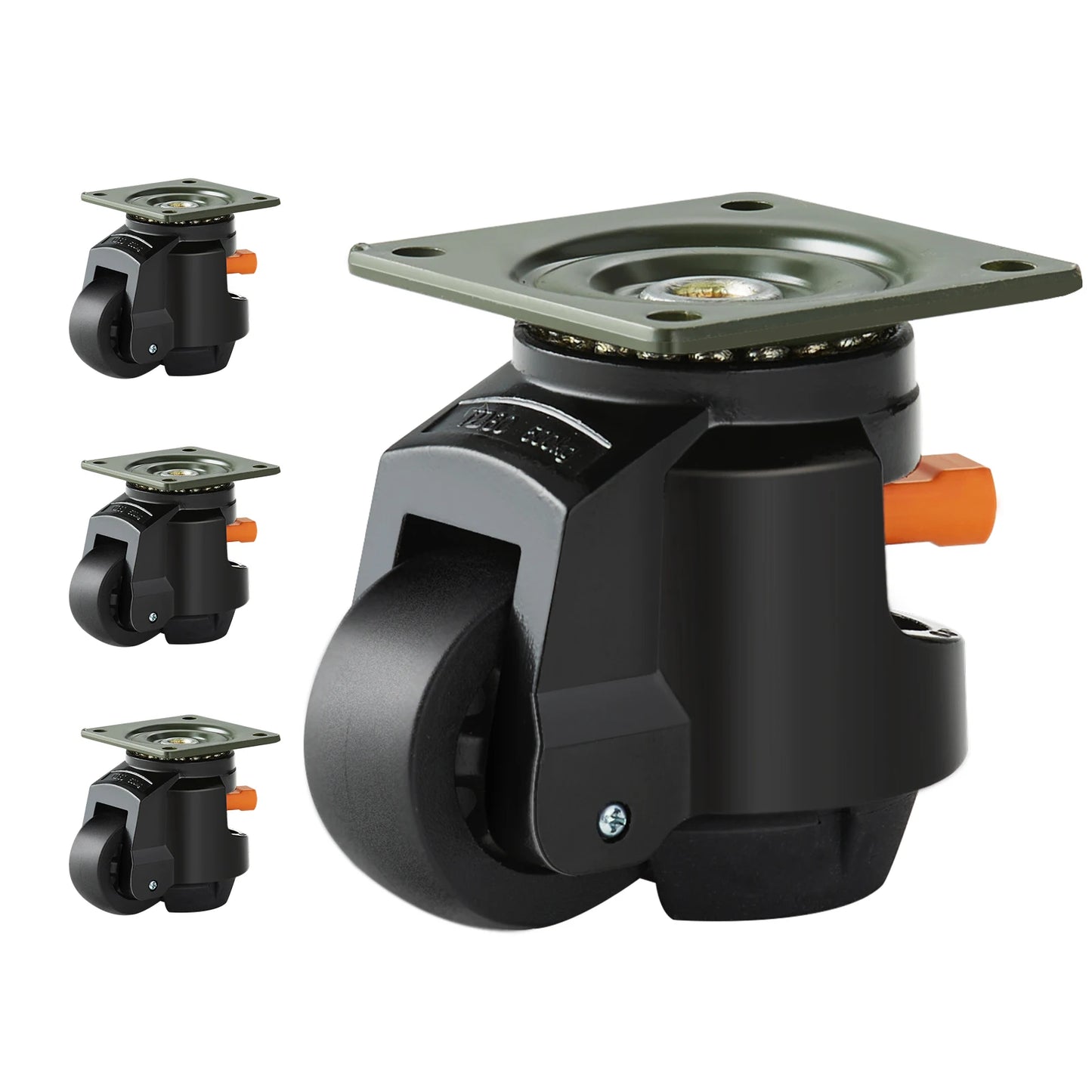 SucceBuy 4Pcs Leveling Casters Heavy Duty Swivel Caster Wheels with Handle Design Height Adjustable Feet for Workbench Machine