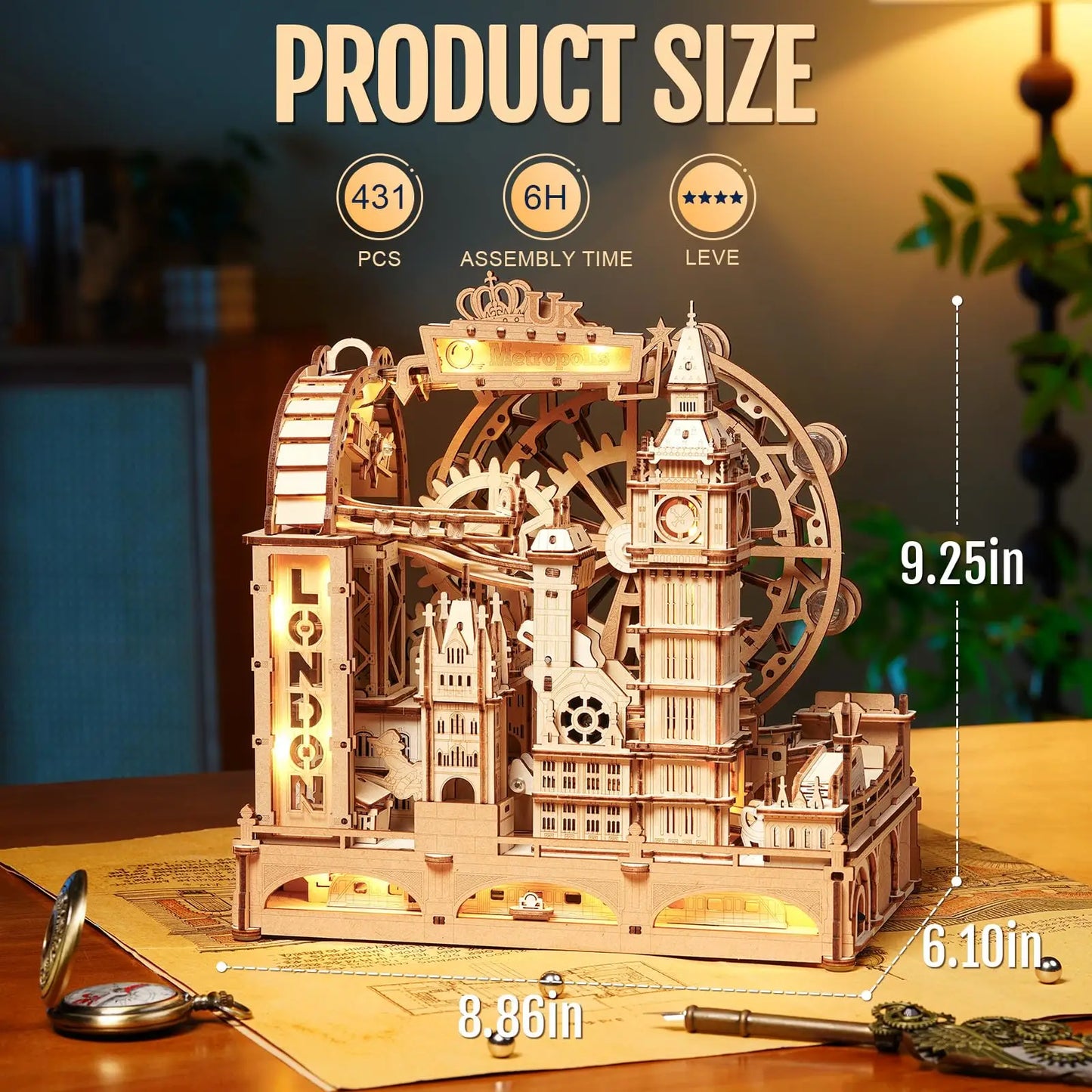 Robotime Rokr Marble London Marble Run 3D Wooden Puzzle