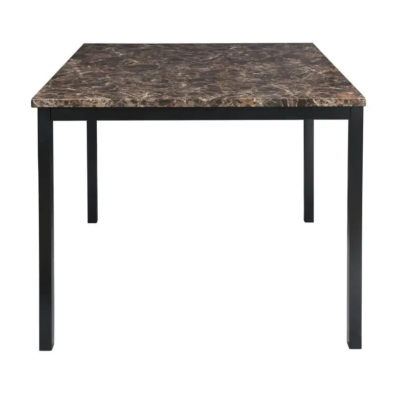 Counter Height Dining Set 5pc with Faux Marble Tabletop and 4 Chairs, Ideal for Transitional Small Spaces, Stylish and