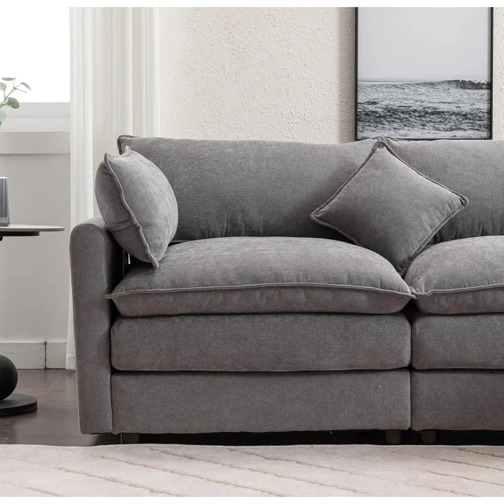100.39" Sectional Sofas for Living Room, Modular L-Shaped Sectional Sofa with Moveable Chaise Modern Deep Seat Couches
