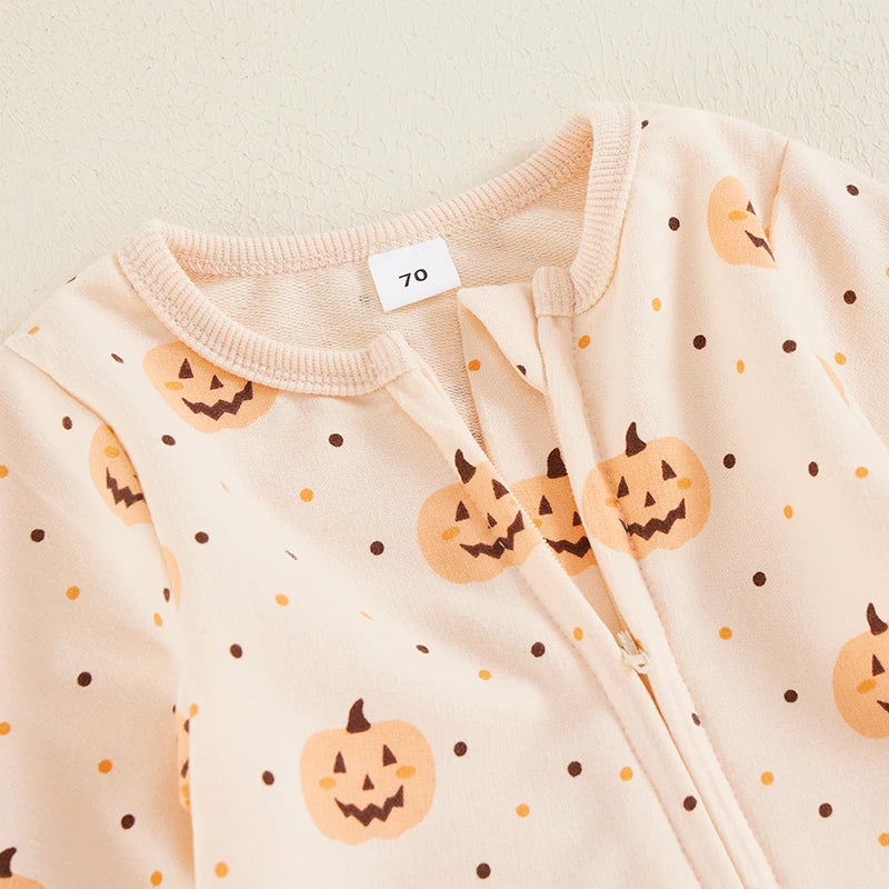 Infant Halloween Costume Long Sleeve Crew Neck Ghost Stripes Print  Toddler Outfit for Newborns