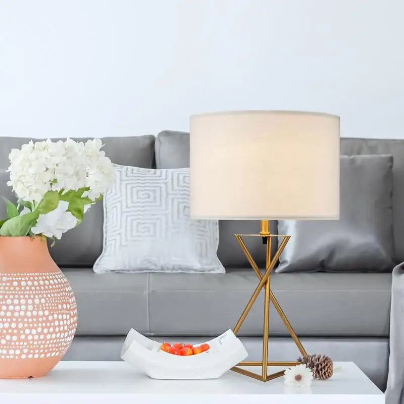 26.25" Tall Mid-Century Metal Table Lamp, Hourglass Design in Matte Gold Finish