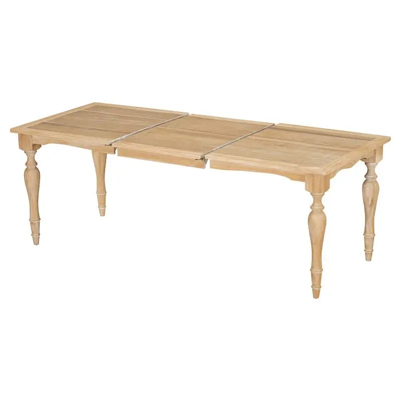Vintage Traditional Extendable Dining Table 82.7" with Removable Leaf 23.6", Natural Finish