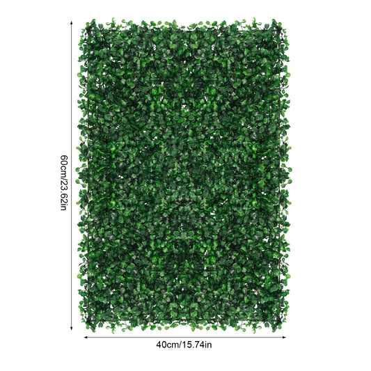 12PCS 60×40CM Artificial Grass Mat Panel PE Waterproof Wall Hedge for Indoor Outdoor Decor DIY Privacy Fence Wedding