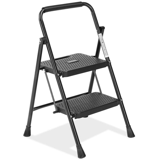 JHK Folding 2 3 Step Ladder Anti Slip Pedal 800 Lb Capacity