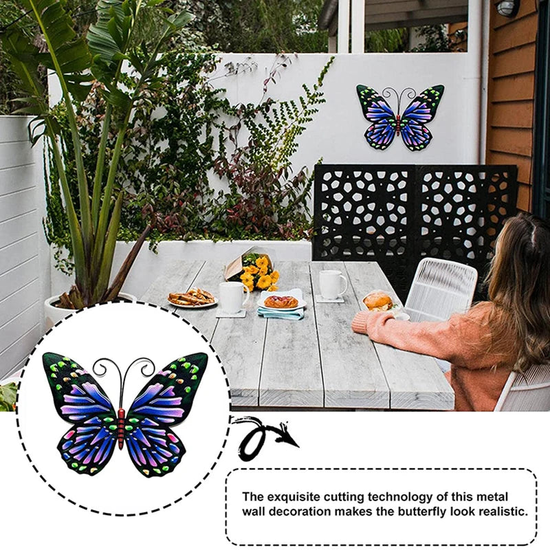 Butterfly Metal Wall Decor Butterflies Art Hanging Ornament for Modern Farmhouse Rustic Home Living Room Indoor Outdoor Decor