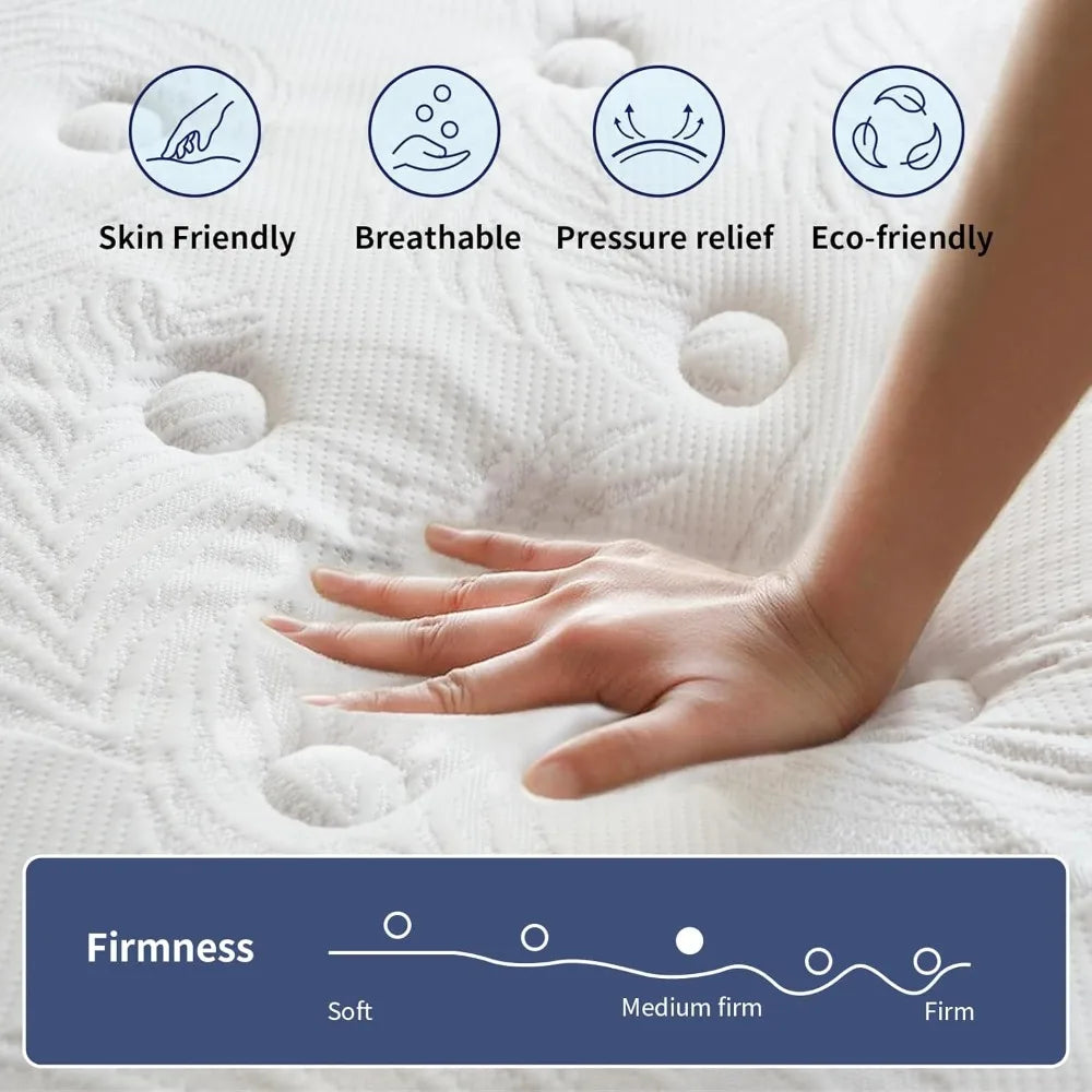 ANGDUO Hybrid Mattress In A Box Memory Foam And Springs