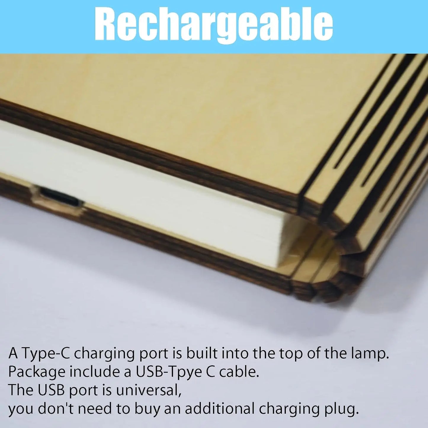 TINGEN 7 Colors Folding Book Lamp with BLE, Portable Light, Rechargeable LED Paper Lantern with USB Charge Cable, Bedside Lighti