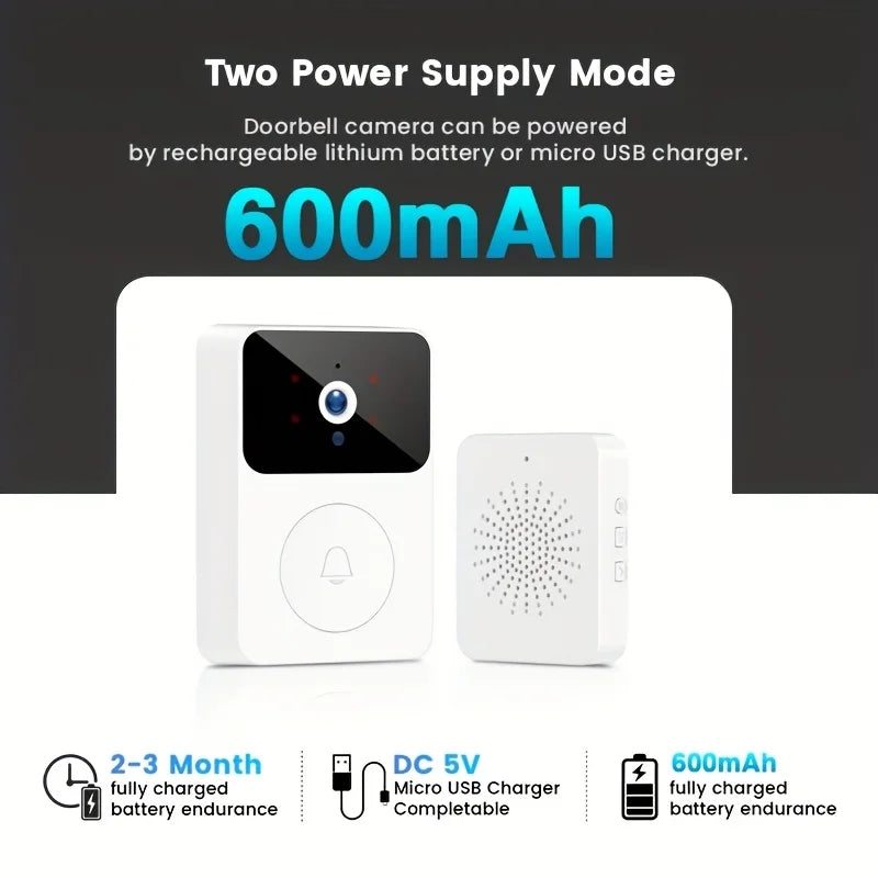 Doorbell Smart Home Door Bell Wireless Rechargeable Battery Outdoor HD Camera Two Way Audio Visual phone monitoring Doorbell