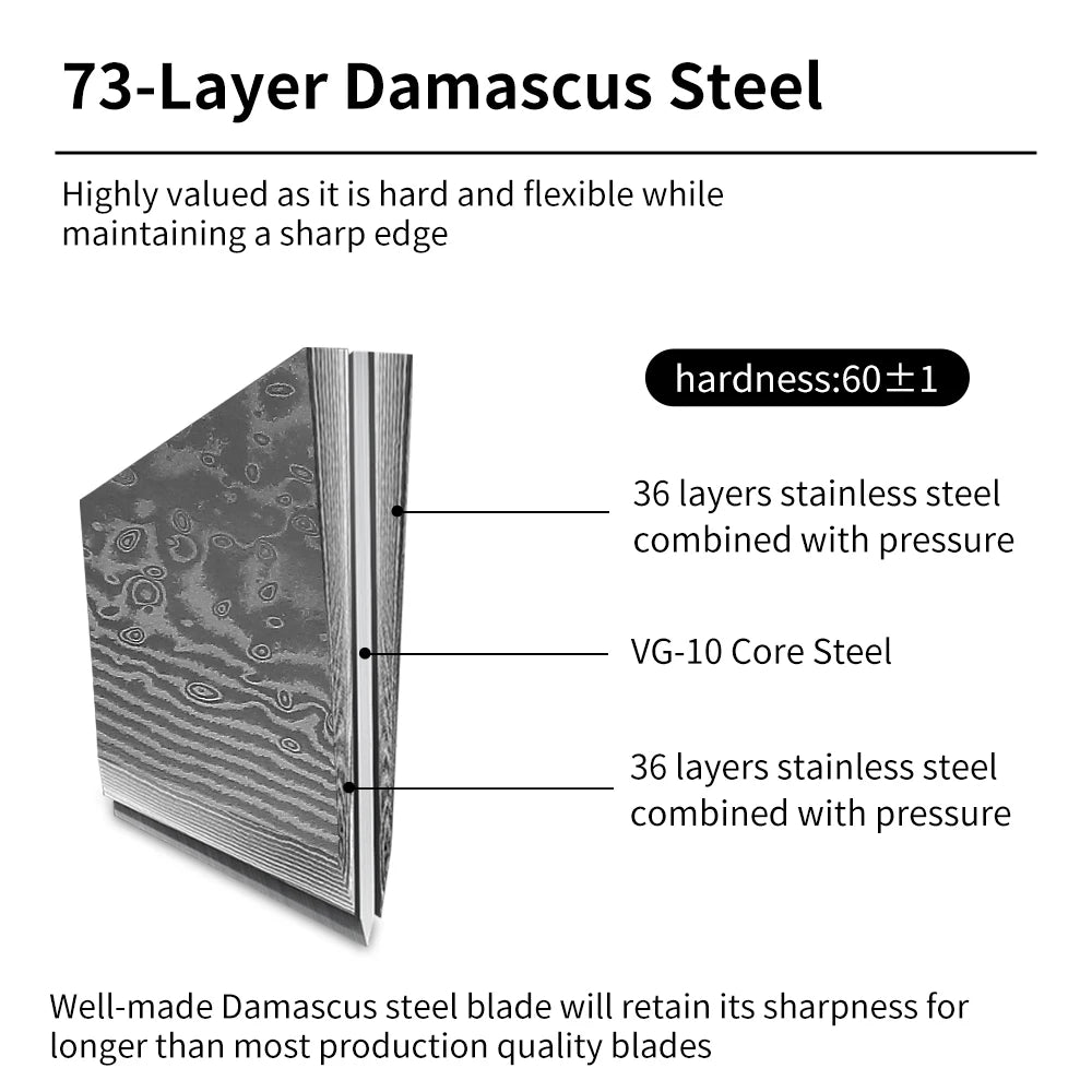 Classic VG10 Damascus Steel Boning Fillet Knife for Kitchen