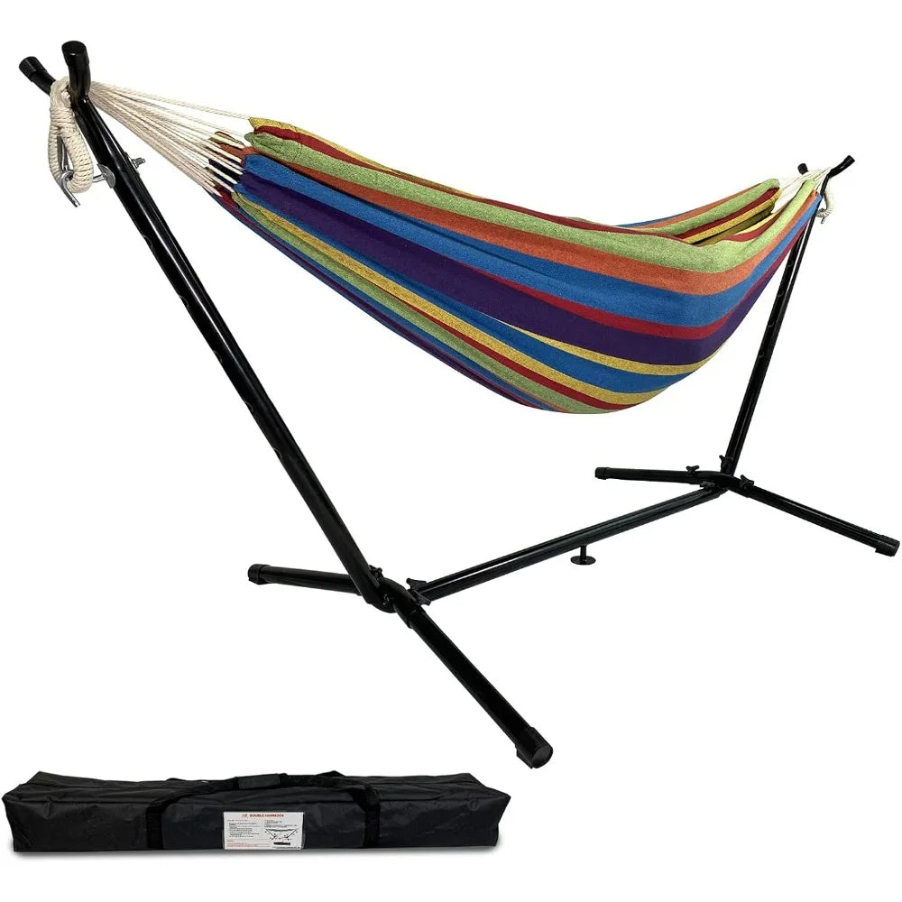 Hammock with Steel Stand - Max 600 Lbs (B- Blue/Purple)