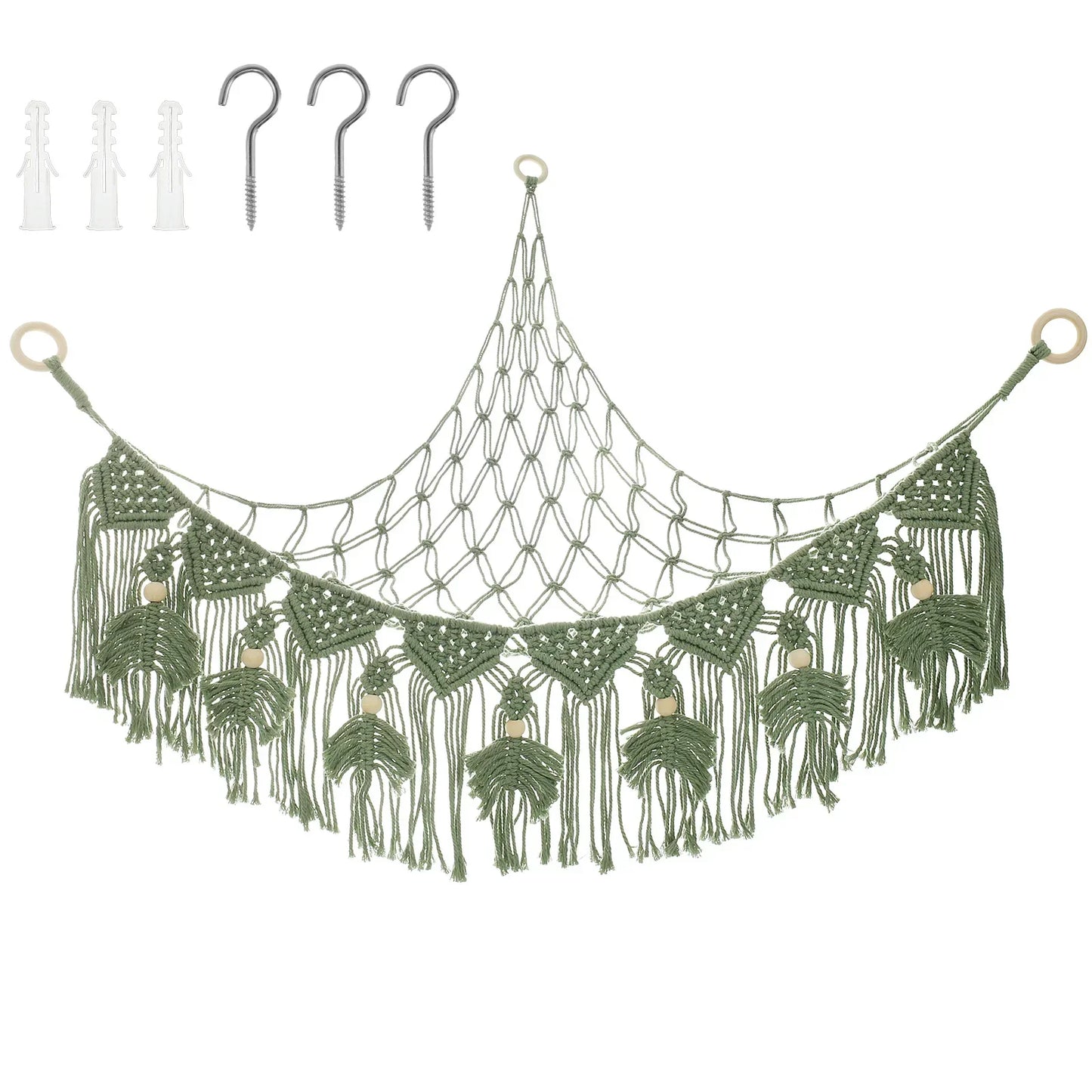 Stuffy Hammock Cotton Rope Stuffed Animal Toy Hammock Plush Toy Net Space Saving Toy Hammock Corner Hanging Stuff Toy Organizer