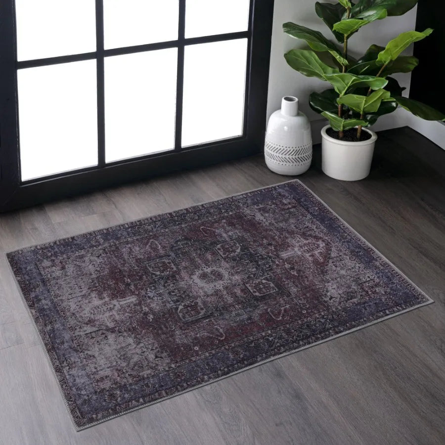 Naar 2x3 Washable Area Rugs LowPile NonSlip NonShedding Foldable Kid Pet Friendly Area Rugs for living room bedroom kitchen din