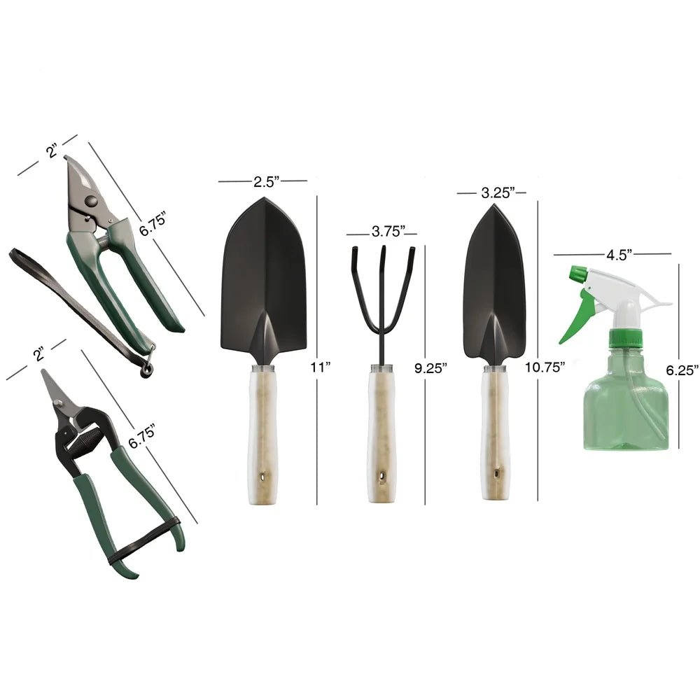 XMSJ 8 Piece Garden Tool Set With Canvas Tote Rake
