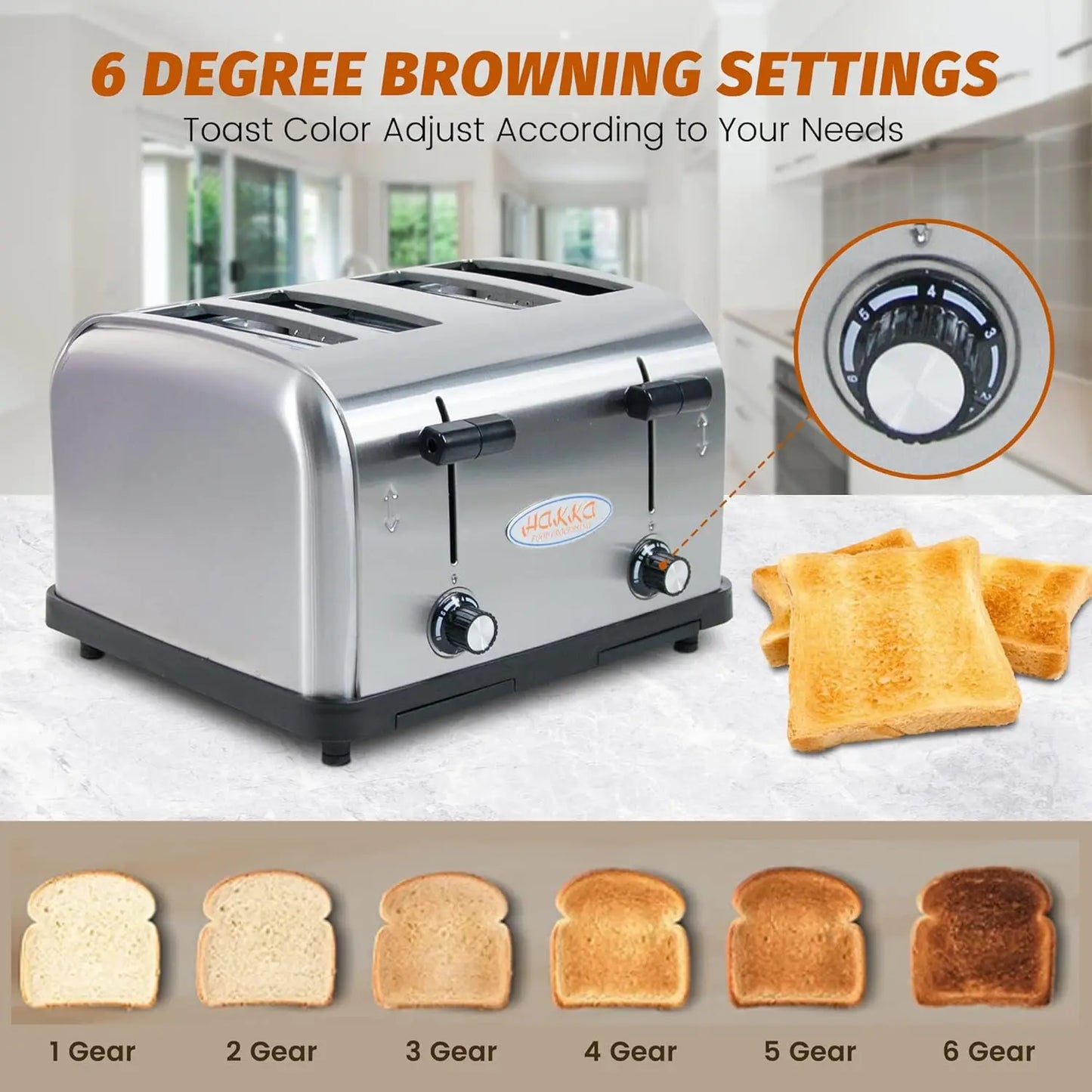 Iosn 4 Slice Stainless Steel Toaster With Auto Shut Off