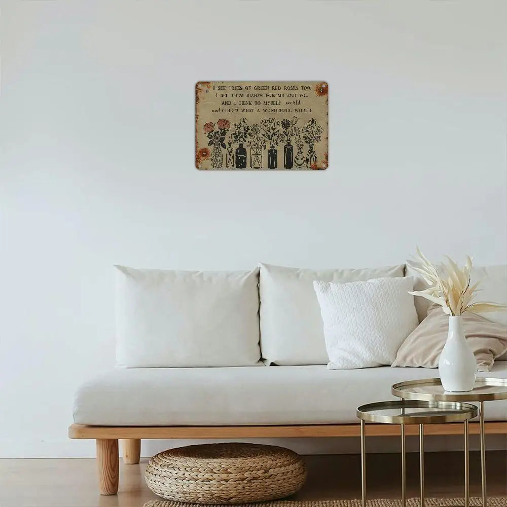 Farmhouse Retro Tin Painting For Home Office Decor Ideas