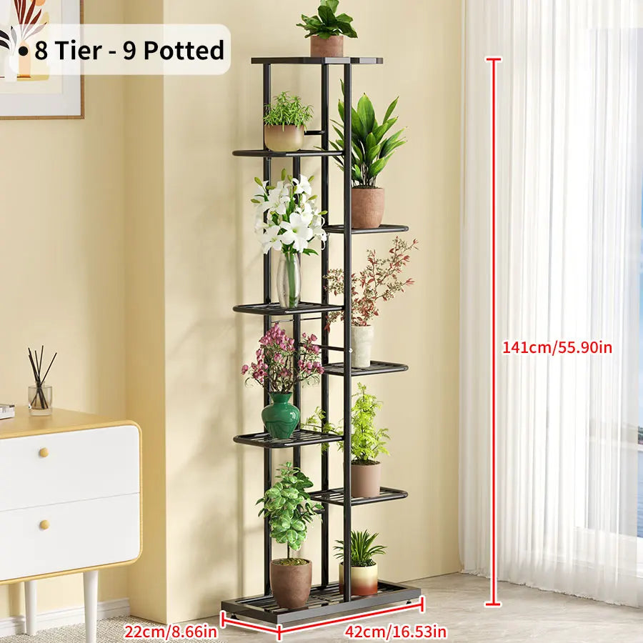 Elegant Metal Flower Stand Rack for Home and Garden Storage