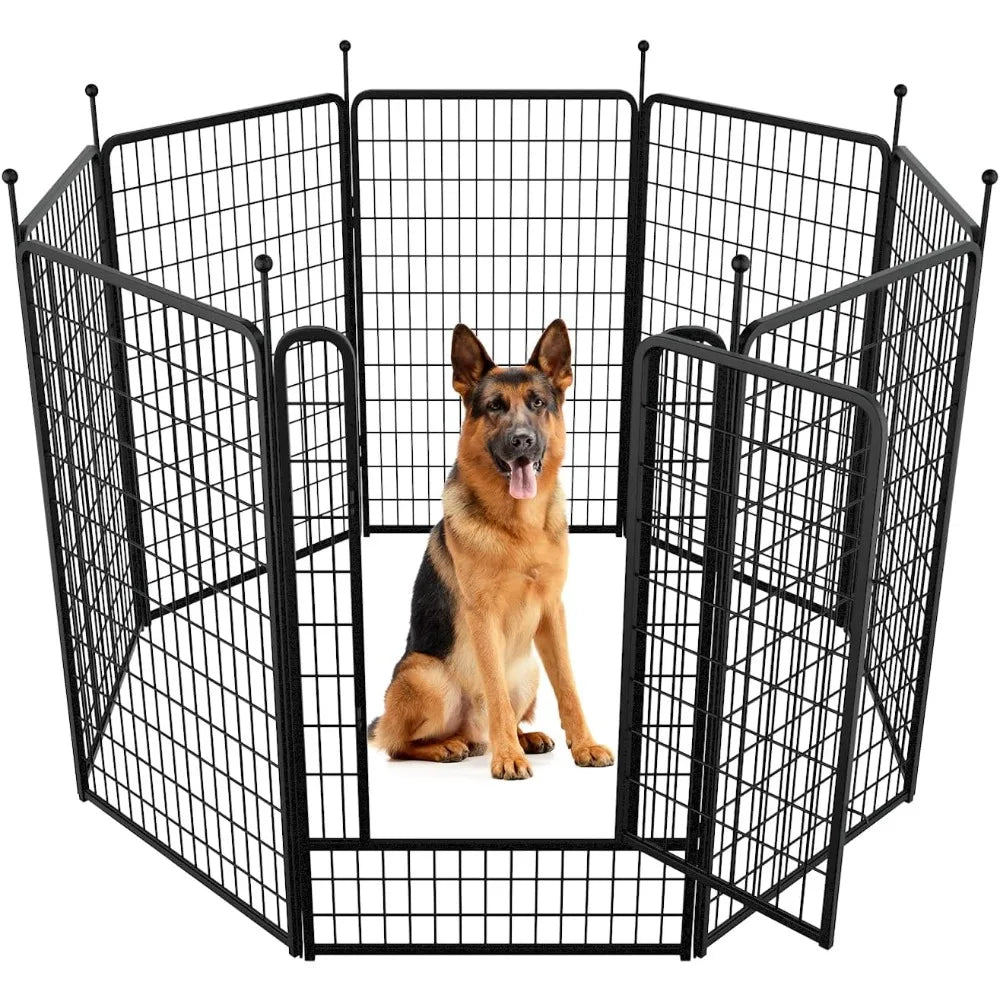 Rollick Dog Playpen for Yard, RV Camping, 50 inch 8 Panels for Large Dogs│Patented