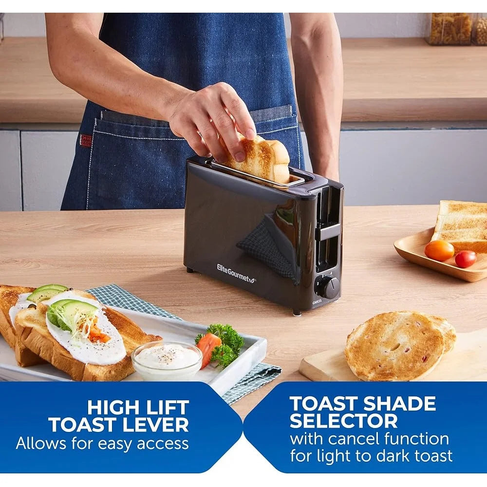 Single Slice Toaster Wide Slot 6 Toasting Levels Crumb Tray