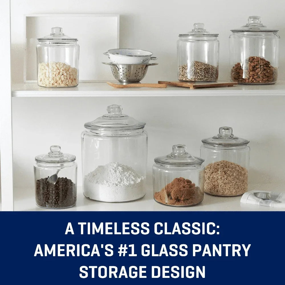 2 Gallon Glass Storage Jar with Lid Wide Mouth Food Container Perfect Dry Goods Candy Cookies Flour Rice Coffee Spices