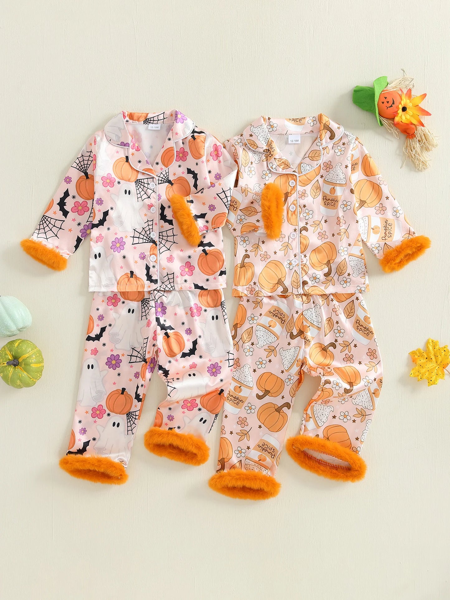 Children s Boys Halloween Pajamas Set Ghost Print T-shirts Tops Matching Pants 2 Piece Lounge Suit Sleepwear Costume
