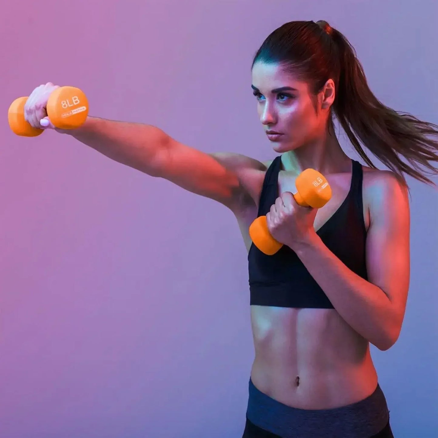Neoprene Dumbbell Free Hand Weight Set with Rack, Ideal for Home Exercises to Gain Tone and Definition