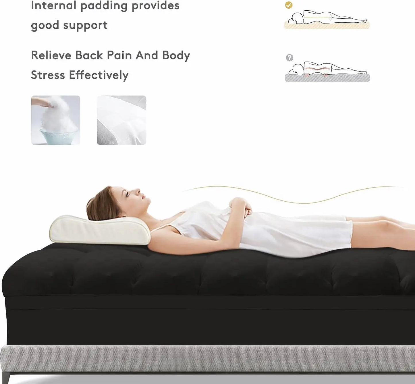 Mattress Topper Twin XL,Extra Thick Mattress Pad Cover for Back Pain,Cooling Mattress Protector with 8-21 Inch Deep Pocket,Overf