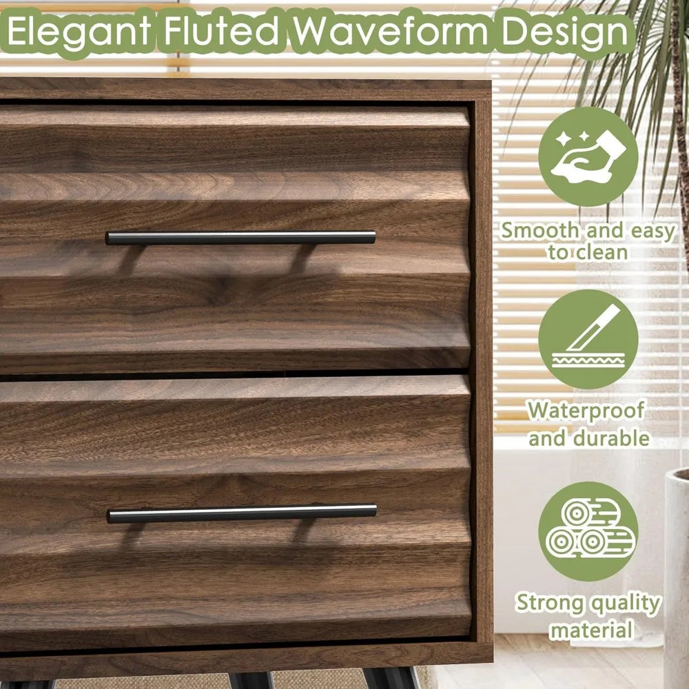 RBXC Farmhouse Bedroom Set 3 Piece Dresser Nightstands