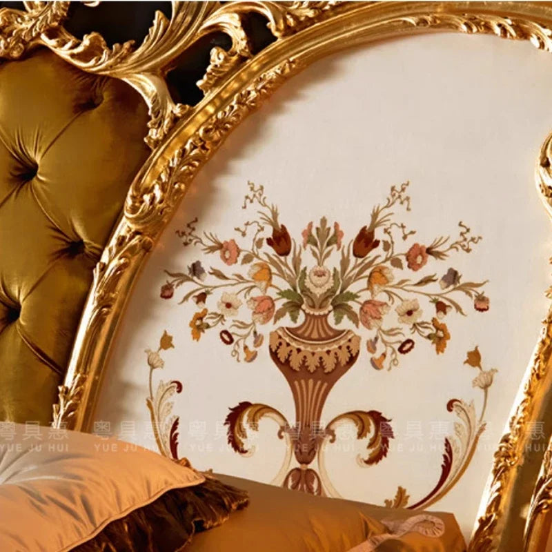 Solid Wood European Bed Italian Style Comfortable Furniture