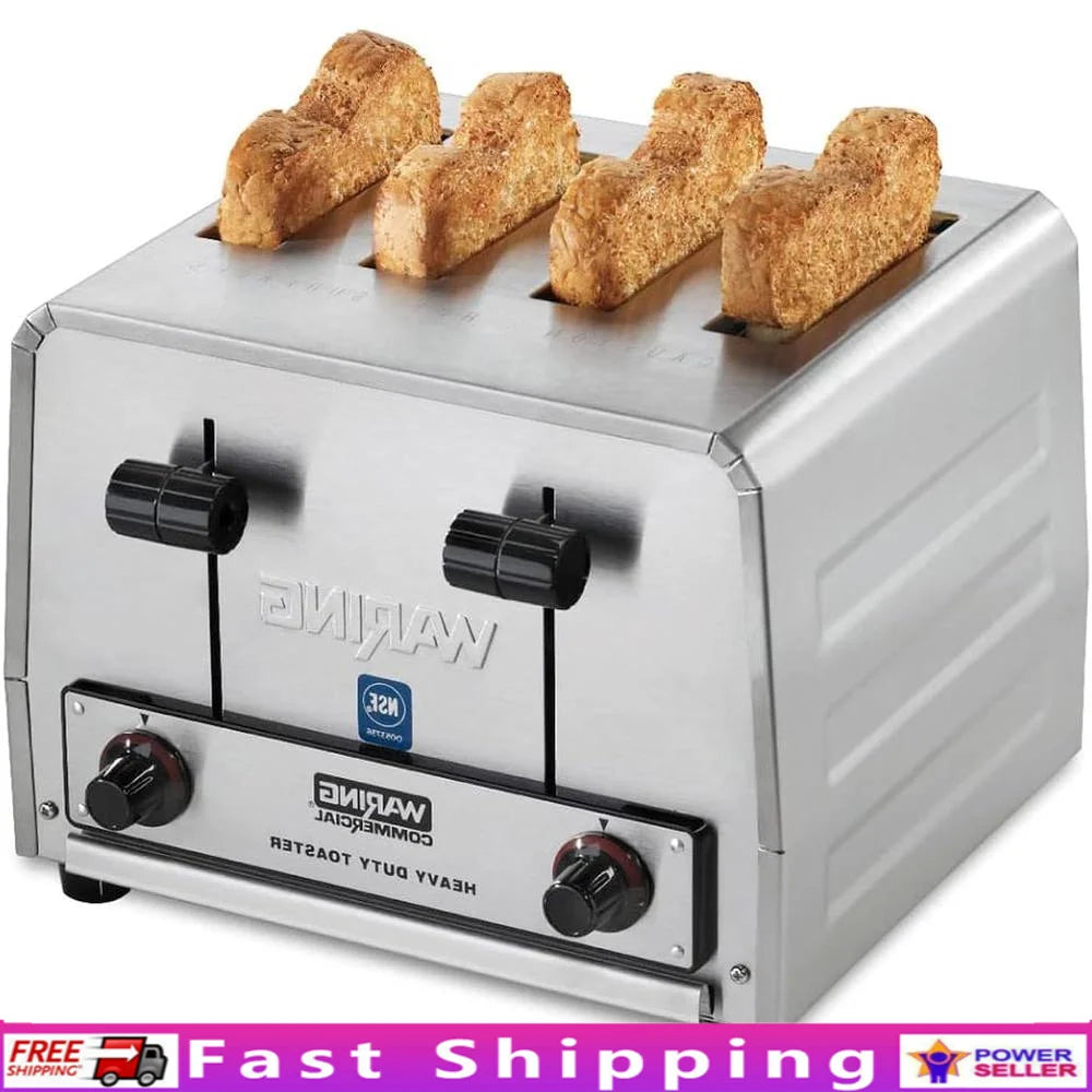 XMSJ Heavy Duty 4 Slice Pop Up Toaster Browning Controls