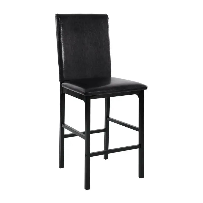 Counter Height Dining Set 5pc with Faux Marble Tabletop and 4 Chairs, Ideal for Transitional Small Spaces, Stylish and